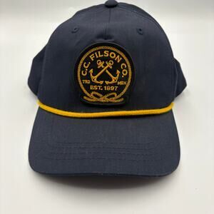 New Filson Navy Anchor Rope Trucker Had Cap Blue NWT